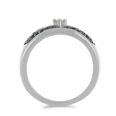 BUY 925 SILVER REAL BLACK SPINAL GEMSTONE CLUSTER RING 